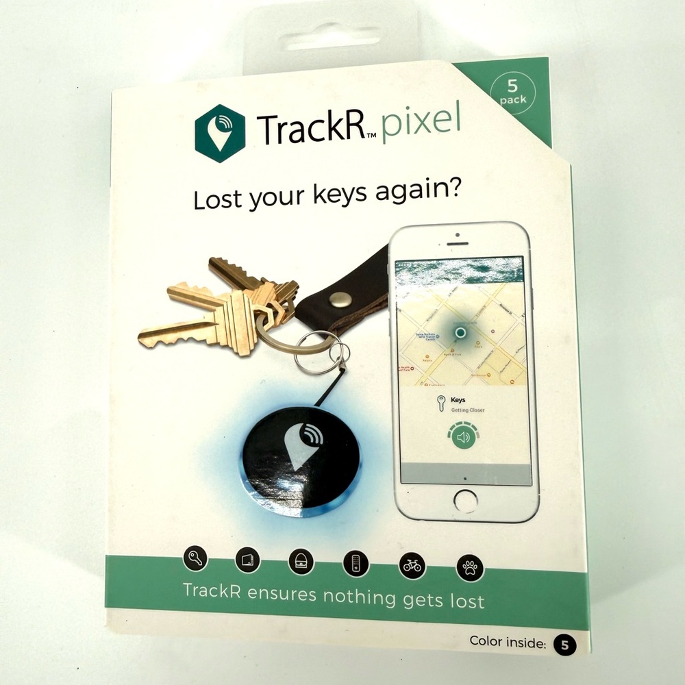 TrackR Pixel Bluetooth Tracker - Blue 5 Pack